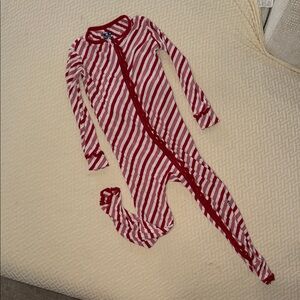 Kickee Pants Red & White Striped Footie Pajamas